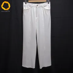 #a バレンザ VALENZA パンツ 40 オフホワイト ストレッチ ロゴ ラインストーン 日本製 レディース [994257] k01