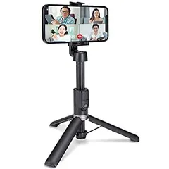 【中古】エレコム 自撮り棒 2way 三脚 スマートフォン用 Bluetoothリモコン付 シャッタボタン付き ブラック P-STSR02BKのサムネイル