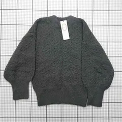 ◇ Θ テチチ Te chichi 濃何柄編みシャギーニット チャコール レディース E  【1602040001840】