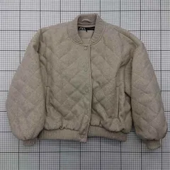 ◇ ⊇ ザラ ZARA 8073/822/711 M キルティングジャケット ベージュ系 レディース E  【1602040002267】