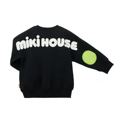 新品 [ミキハウス] WEB限定 バックロゴトレーナー スウェット 長袖 ロゴ 無地 男の子 女の子 ベビー キッズ 子供服 通園 通学 10-5624-141 90cm 黒