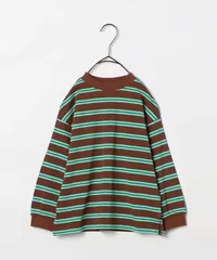 先染めボーダー長袖Tシャツ　ブラウン　p.premier P206016