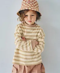 先染めボーダー長袖Tシャツ　ベージュ　p.premier P206016