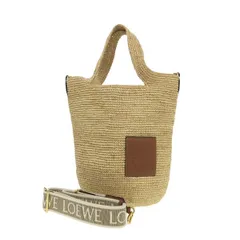 ロエベ スリットバッグミニ(ラフィア＆カーフ)  A685453X07【Aランク】(中古)