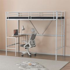 引取】宮付きロフトベッド 定価7万 パイプベッド スチール製 グレー