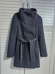 (着用画像)グレーウール ハーフコート(55-66)
