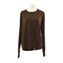 セオリー Theory ニット 長袖 ウール SUPER WOOL WIDE RIB COMBI PO ダークブラウン Sサイズ レディース F-M13862