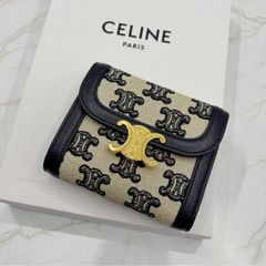 セール中】セリーヌ 財布 トリオンフ チェックテキスタイル&カーフ