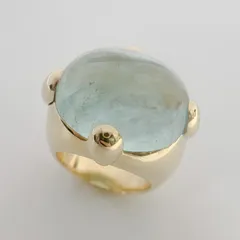 【セールSALE】【中古】ポメラートPOMELLATO  グリフ　カボション　アクアマリン　K18YG  リング 750のサムネイル