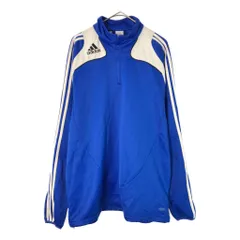00年代 adidas アディダス ハーフジップ プルオーバージャケット スポーツ ブルー(メンズ XL)中古 古着 X4028