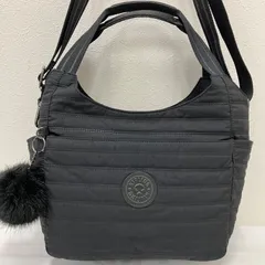 312　KIPLING　キプリング　トートバッグ　 2way　ショルダーバッグ　ベーシック　 ハニヤ　キルティング　ブラック系　黒　 ナイロン　軽量　モンキーチャーム　 ミニポーチ付き　キャリーオン　レディース