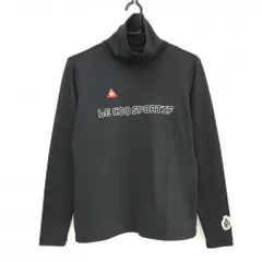 【超美品】ルコックゴルフ 長袖タートルネックシャツ 黒 裏起毛 ハイネック レディース L ゴルフウェア le coq sportif