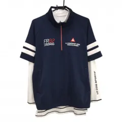 【美品】ルコックゴルフ 2点セット ネイビー×白 ハーフジップ  メンズ S ゴルフウェア le coq sportifのサムネイル