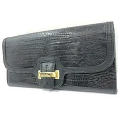 【美品!!】 COACH コーチ クロコ クロコダイル型押し ブラック 長財布 レディース エキゾチックウォレット