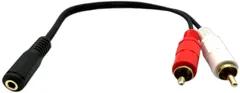 オーディオ分配ケーブル(3.5mmステレオ(メス)とRCA(オス)×2) 0.2m