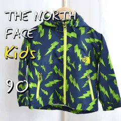 THE NORTH FACEノースフェイス キッズ90 ノベルティコンパクトジャケット 稲妻総柄（Novelty Compact Jacket）【古着】【中古】【送料無料】