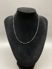 SN1177 シルバーカラー 切子デザイン チェーン KS刻印 M刻印 アンティーク ヴィンテージ