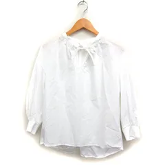マカフィー MACPHEE トゥモローランド リボンネック ブラウス 7分袖 無地 コットン 綿 36 ホワイト 白 /FT46