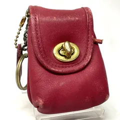 【Bランク】　COACH　コーチ　オールドコーチ　コインケース　キーホルダー　チャーム　ターンロック　ボルドー　（56527）