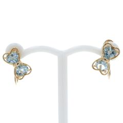 スカイブルートパーズ Mia フェザータッチイヤリング TO 約15.00ct 