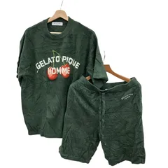 186005 現状品 gelato pique ジェラートピケ 半袖 半ズボン　セットアップ M グリーン HOMME レディース