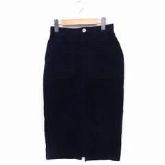 エージーバイアクアガール AG by aquagirl コーデュロイ タイトスカート スリット ロング ミモレ丈 無地 Ｍ ネイビー 紺 /FT23