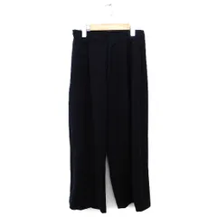 ドゥアルシーヴ DOUX ARCHIVES パンツ ワイド センタープレス タック 透け感 ハイライズ 無地 M 黒 ブラック /NT34