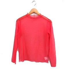 レトロガール RETRO GIRL シアー チュール カットソー Tシャツ 長袖 ハイネック F レッド 赤 /FT7