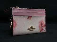 ■美品■ COACH コーチ F87797 レザー カードケース カード入れ パスケース 定期入れ レディース ピンク系×アイボリー系 DJ8840