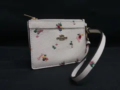 ■美品■ COACH コーチ C5875 レザー フラグメントケース コインパース カード入れ 小銭入れ アイボリー系×マルチカラー DL8056