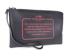 ■極美品■ COACH コーチ レザー マルチポーチ マルチケース 化粧ポーチ 小物入れ レディース ブラック系 DM2065