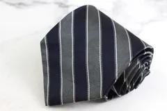 ブルックスブラザーズ ブランドネクタイ ストライプ柄 シルク アメリカ製 PO メンズ グレー Brooks Brothers 【中古】