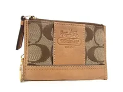 COACH コーチ シグネチャー キャンバス×レザー コインケース コインパース 小銭入れ ライトブラウン系 DM2752