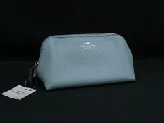 ■美品■ COACH コーチ F15152 レザー マルチケース マルチポーチ 小物入れ 化粧ポーチ レディース ライトブルー系 DM2755