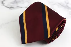 346 ブルックスブラザーズ ブランドネクタイ ストライプ柄 シルク アメリカ製 PO メンズ ワインレッド Brooks Brothers 【中古】