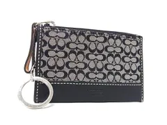 COACH コーチ ミニシグネチャー キャンバス×レザー コインケース コインパース 小銭入れ レディース メンズ ブラック系 DM2756
