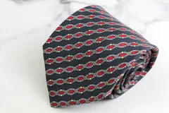 エルメス ブランドネクタイ ストライプ柄 ベルト柄 シルク フランス製 PO メンズ グレー HERMES 【中古】