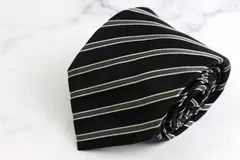 ポールスミス ブランドネクタイ ストライプ柄 シルク イタリア製 PO メンズ ブラック Paul Smith 【中古】