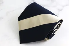ヨウジヤマモト ブランドネクタイ ストライプ柄 ダブルストライプ シルク PO メンズ ネイビー Yohji Yamamoto 【中古】のサムネイル
