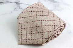 ブルガリ ブランドネクタイ セッテピエゲ チェック柄 格子柄 シルク イタリア製 PO メンズ ベージュ BVLGARI 【中古】