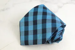 エルメネジルドゼニア ブランド ネクタイ チェック柄 格子柄 シルク PO メンズ ブルー Ermenegildo Zegna 【中古】