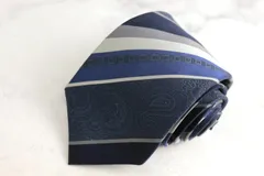 ブラックレーベル・クレストブリッジ ブランド ネクタイ ストライプ柄シルク日本製 PO メンズ ネイビー BLACK LABEL CRESTBRIDGE 【中古】