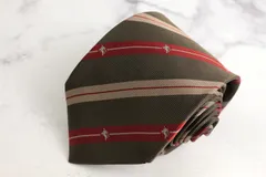 バーバリーロンドン ブランド ネクタイ ストライプ柄シルク PO メンズ カーキ BURBERRY LONDON 【中古】