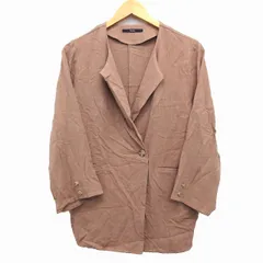 カスタネ Kastane テーラード ジャケット シングル シンプル 綿混 麻混 F ブラウン 茶 /HT8