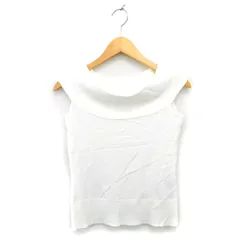 ロートレアモン LAUTREAMONT ニット セーター リブ 透け感 ボートネック ハイゲージ 半袖 2 白 ホワイト /NT15