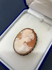 【2way】シェルカメオ ブローチ ペンダントトップ ネックレス 貴婦人 アンティーク