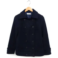 ナチュラルビューティーベーシック NATURAL BEAUTY BASIC Pコート ピーコート アウター ダブル ウール ステンカラー ショート M 紺 ネイビー /NT23のサムネイル