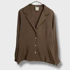 ☆agnes b.☆アニエスベー☆オープンカラーシャツ☆シルクシャツ☆開襟シャツ☆ブラウス☆フランス製☆ブラウン☆レディースM相当☆C26Mのサムネイル