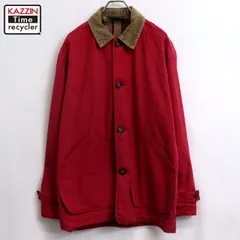 90s vintage J.CREW 裏地チェック 襟コーデュロイ ハンティングジャケット メンズ 表記Sサイズのサムネイル