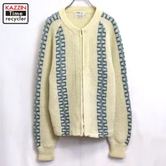 70s vintage Sears ジップアップ ニットセーター メンズ 表記Lサイズのサムネイル